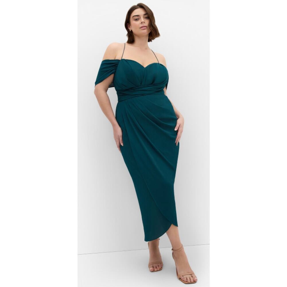 City Chic Emerald Entwine Maxi Dress 12 NWT - Picture 1 of 5